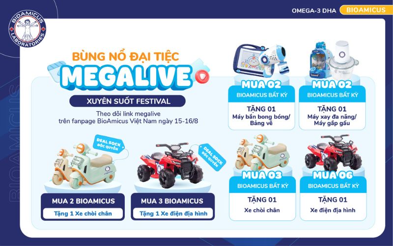 b&ugrave;ng nổ đại tiệc megalive xuy&ecirc;n suốt sự kiện